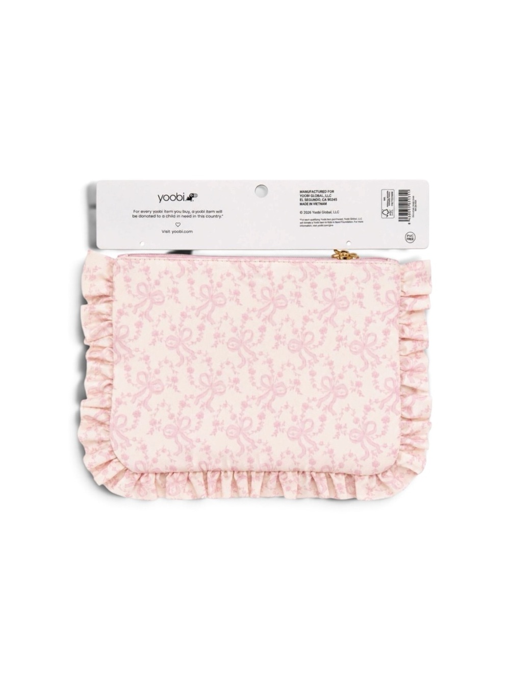 LoveShackFancy Light Pink Ruffled Accessory Pouch - Picture 2 of 3